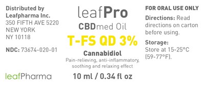 Principal Display Panel_label 10ml (Leafpro Cbdmed Oil T Fs Qd 3 Etikett 30x72 Us)
